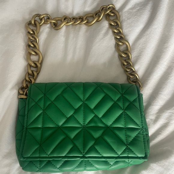 Zara green hand bag - Picture 1 of 2